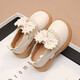 Bombshell Girls' Small Leather Shoes Princess Shoes 2026 Four Seasons New British Style Versatile Soft Soled Children's Shoes for Performance and School Wear Single Shoes Bow-Off-White Size 32 Inner Length 19.6cm