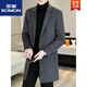 ROMON high-end double-sided woolen coat men's medium-length down gallbladder wool suit jacket casual woolen windbreaker 15X05 dark gray double-sided woolen coat M suitable for 95115Jin Jin equals 0.5 kg