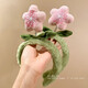 Youfang attracts peach blossom_cute plush flower headband female cartoon sweet hairpin face wash non-slip furry headband hair accessories pink peach plush headband 1 pack