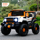 Children's electric car four-wheel remote control baby electric charging car off-road vehicle can sit on a boy's toy stroller black - four-wheel drive 12V explosion-proof battery - leather seat self-driving remote control - full function