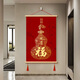 百福图玄关装饰画福字字画红色葫芦中式喜庆挂画客厅办公室墙壁画 9711百福图B 宽70CM*高100CM 原木色框+高清油画布5