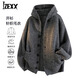 IZEXX high-end cardigan jacket men's autumn lazy style loose versatile hooded sweater sweater ZN97 dark gray 2XL