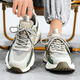 Qingdao Fukelai Herren Sportschuhe Beliebte Forrest Gump Herrenschuhe im Sommer atmungsaktiven Teenager Mesh Sport und Freizeit Rennen CF9925 Beige 39