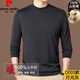 Pierre Cardin 100% Pure Cashmere Sweater Men's Thin Round Neck Sweater Men's Autumn and Winter Bottoming Sweater Machine Washable Cashmere Sweater D003-Navy 2XL 180 Recommended 155-170 Jin Jin equals 0.5 kg