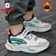 Babudou boys' cotton shoes, winter velvet warm children's sports shoes, leather waterproof waterproof running shoes for boys and girls, white green winter velvet style 30 (inner length 19.0cm)