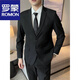 ROMON suit suit men's velvet thickened warm wedding suit jacket business formal black professional workwear winter suit R08 (single piece) velvet black suit S recommended 80-95Jin Jin equals 0.5 kg