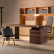 Aesthetic school new Chinese style high-end black walnut special-shaped desk Italian design office simple irregular computer desk customization contact customer service (deposit)