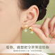 Lao Fengxiang and Tian Yu Sansheng Youxing Silver Earrings for Women Ginkgo Shell Earrings Birthday Anniversary Gifts for Girlfriends and Wife Sansheng Youxing*Xingyun Earrings*Brand Gift Box
