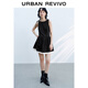 UR2025 autumn new women's casual sweet and cool strap contrast color waist-hugging sleeveless dress UYY750129 black M