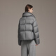 Tambor Down Jacket Women's Winter New Fashion Fur Collar Warm Short Jacket TB5520352Z Luxury Gray S (160)