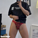 Uncle Shorts Red Lace Thong Stockings Set Men's Sexy Fun Leopard Print Briefs T-Pants Red M