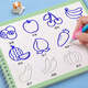 Meishut children's simple drawing entry kindergarten groove painting drawing and painting pen control training album coloring toys animals and plants free pen refill + pen holder + pen holder