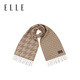 ELLE 100% sheep wool scarf for women winter warm gift box fashion houndstooth jacquard scarf shawl