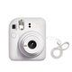 Fuji (FUJIFILM) instax mini12 one-time imaging, instant photography, good gift choice mini12 jasmine white, package five (official standard + crystal case + shoulder strap + 20 pieces of white-edged photo paper)