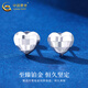 China Gold (CHINA GOLD) PT950 platinum heart-pounding earrings for women, platinum love Valentine's Day birthday gift for girlfriend and wife, platinum heart-pounding earrings, about 2.5g