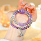 Natural Amethyst Love Armband graues Mondlicht Doppelkreis weißer Kristall Citrin Armband Anhänger Chinesisches Valentinstag Geschenk Z1392 Amethyst Grey Moonlight Doppelkreis [mit Zertifikat