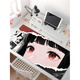 Original suitable comic mouse pad for super large men and women black and white 2D office computer desk pad customized dormitory keyboard pad 15843 [thickened edge, skin-friendly and smooth] 900x400mm x 2mm