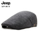 JEEP Autumn and Winter Hat Men's Cotton Peaked Hat Korean Version Light Board Solid Color Painter's Beret Women's Black One Size Adjustable