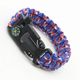 Wild survival bracelet, multifunctional five-in-one hand rope, outdoor mountaineering and camping emergency seven-core parachute rope, blue and red camouflage five-in-one hand rope
