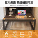 Dormitory artifact college student bed computer desk with bookshelf lazy desk upper and lower bunk steel frame bedside storage table full back panel + mobile bookshelf + LED light maple color + white shelf 80 40 86cm