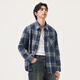 Gxgjeans men's blue plaid simple commuting loose long-sleeved shirt top for men 25th autumn new arrival blue plaid L (175) (size is too large)