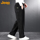 JEEP Casual Pants Men's Autumn and Winter Chenille Wide Leg Pants Men's Loose Pants Warm Sports Pants Dark Gray 3XL