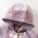 DAVE&BELLA manteau en laine pour enfants 2025 hiver nouveau style manteau en laine pour filles haut à carreaux pour enfants moyens et grands vêtements pour petite fille à carreaux rose et violet en stock 110 cm (hauteur recommandée 100-110cm)