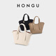 Honggu Bag Women's Cowhide Shoulder Handbag Commuting Vegetable Basket Bag Crossbody Women's Bucket Bag Valentine's Day Gift for Girlfriend