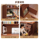 Solid wood core desk student home study desk bedroom bookshelf integrated table bookcase wall computer desk solid wood ecological board 120cm walnut color heightening