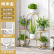 Wojia flower stand floor-standing multi-layer iron art flower pot rack storage rack living room balcony pothos flower stand 941 gold