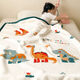 Children's blanket thickened autumn and winter double layer baby blanket small quilt kindergarten nap coral velvet blanket Dinosaur family 120cm*150cm double layer thickened 2.8Jin Jin equals 0.5kg