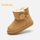 Balabala children's shoes children's snow boots boys and girls short boots 2025 new winter boots thickened and velvet cotton boots anti-slip