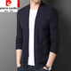 Pierre Cardin wool cardigan jacket for men spring and autumn new solid color V-neck loose large size sweater sweater top for young and middle-aged people 8386 black XL 175 recommended 130-145 Jin Jin equals 0.5 kg