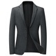 BOSS corduroy suit men's autumn and winter high-end brand striped business men's casual suit jacket non-iron gray L 175