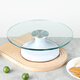 Turntable for birthday decoration, turntable, rotating plastered glass decoration table, household and commercial baking tool set, 12-inch double bearing thickened glass with anti-slip mat