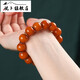 Yuebu natural raw mineral beeswax bracelet, old beeswax round bead single circle bracelet, Russian material, chicken oil red, for men and women, with certificate, about 14