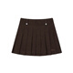 Teenie Weenie Bear Women's Skirt 2025 Autumn New Temperament College Style Simple Embroidered Pleated Skirt Brown Pre-sale M