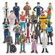 Doll model doctor, nurse teacher, chef security garden fruit farmers electrician ornaments landscaping simulation T15868 58g in all walks of life