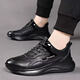 2025 autumn and winter single cotton casual sports soft sole business soft leather waterproof versatile trendy lightweight running shoes for men 5812-black cotton 42