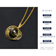 Haidi Moxin 9-9.5mm perfect round Tahitian black pearl pendant for women in 18K gold as a birthday gift for girlfriend with S925 silver adjustment chain
