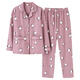 Yalu 2025 short old man long sleeve suit spring and autumn women's trousers pajamas middle-aged and elderly mothers home clothes 2687 3XL (160-180Jin[Jin equals 0.5 kg])