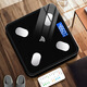 Xinnan weight scale household small durable accurate rechargeable electronic scale measures human body high-precision body fat LCD display weight scale 79 measurement data black waistline Bluetooth body fat scale rechargeable model