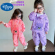 Disney Baby Girl Casual Suit Детская весна и осенняя одежда в корейском стиле Kulomi Baby Girl Spring Sports Fashionable Set Set Set Purple [Большой карманный двойной набор молнии] 90 (модернизированная модель)