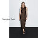 
Massimo Dutti autumn new product 2025 women's old-fashioned style exquisite light luxury long satin halter neck dress 06685530 Chocolate color XS (CN 165/84A)
