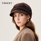 FANCET Hat Women's Autumn and Winter Style Elegant Beret Simple Temperament Showing Face Little Fisherman Hat Warm Peaked Hat for Mom