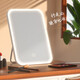 LED makeup mirror with light fill-in female folding Internet celebrity student ins style small mirror dormitory desktop portable makeup mirror square 10.8-inch beauty mirror white + smart touch + three-tone lighting