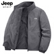 JEEP SPIRIT Jeep Men's Casual Jacket Autumn and Winter Reversible Loose Jacket Men's Velvet Thickened New Cotton Coat Men's Top Gray Reversible Velvet 2XL (141-160Jin Jin is equal to 0.5kg)