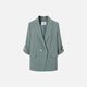 Evely Lightweight Suit 2024 Autumn High-end Design Temperament Commuting Casual Acetate Suit Jacket Women Green S 155/80A