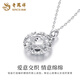 Lao Fengxiang PT950 disc pendant for women, platinum love necklace, light luxury and versatile Valentine's Day birthday gift for girlfriend, platinum disc pendant, about 2.9g, free silver chain + brand gift box