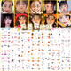 Beautiful Halloween decoration makeup stickers pumpkin tattoo stickers dress up face stickers makeup props face accessories stickers jewelry Halloween glitter 12 sheets set B non-duplicate